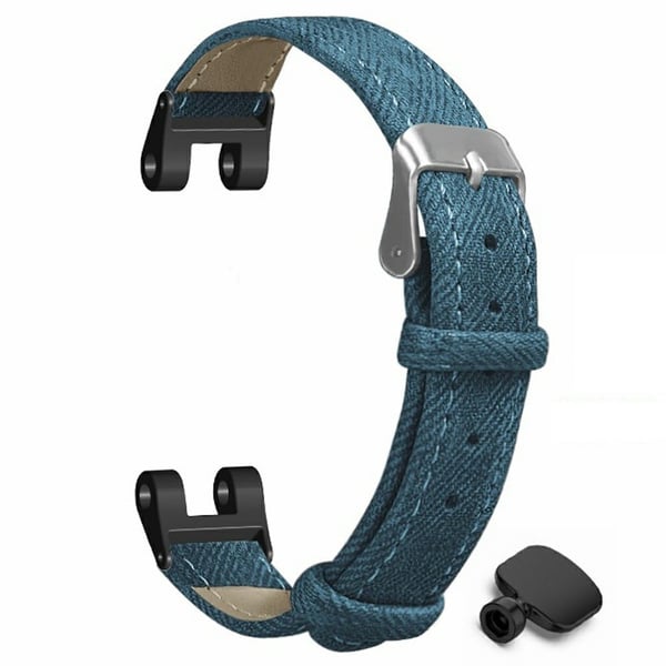 Garmin Lily Watch Band Denim Texture Vegan Leather säädettävä hihna - Sininen