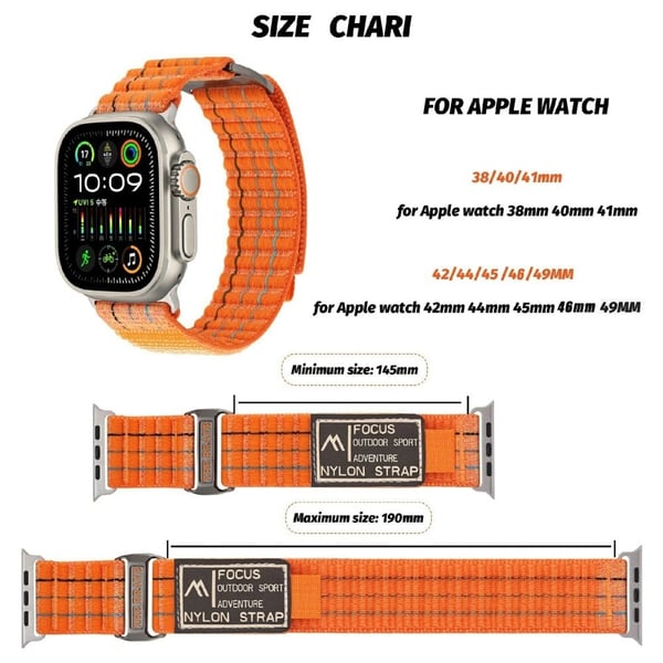 Apple Watch Series 10 46 mm / Ultra 2 / Ultra 49 mm / 9 8 7 45 mm / SE (2023) SE (2022) SE Nylon Loop-klokkerem - Rosa