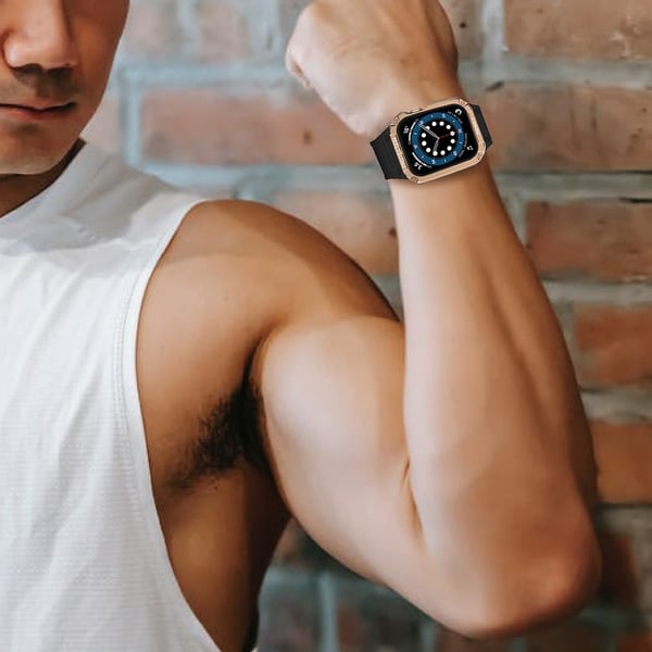 Apple Watch (45 mm) TPU-klokkerem - Svart / Rose Gull