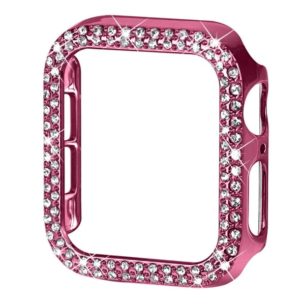 Apple Watch (45 mm) beskyttelsesdeksel med rhinestone-dekor - Rosa Rose