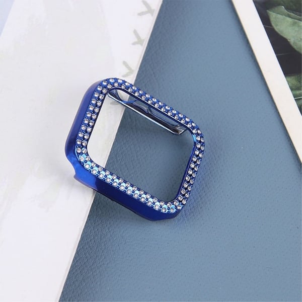 Apple Watch (45 mm) beskyttelsesdeksel med rhinestone-dekor - Blå