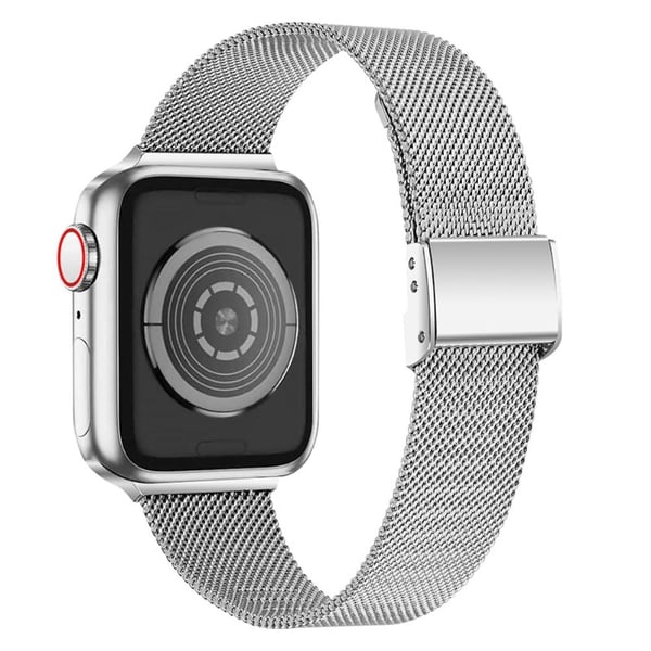 Apple Watch (45 mm) milanesisk klokkerem i rustfritt stål - Sølv