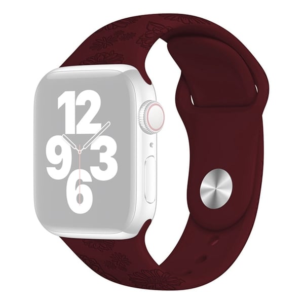 Apple Watch (45 mm) ensfarget mønsterklokkerem i silikon - Vinrød Solsikke