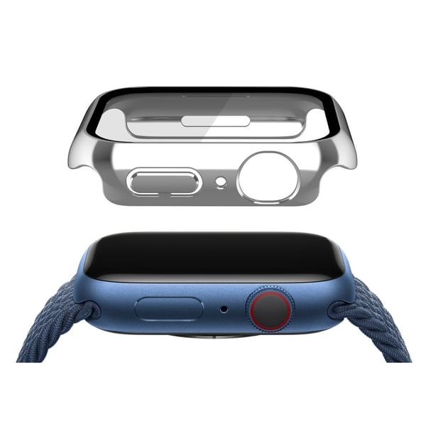 Apple Watch (45 mm) galvaniseringsdeksel med herdet glass - Sølv