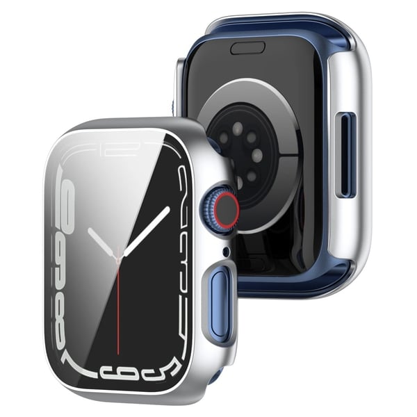 Apple Watch (45 mm) 2-i-1-deksel med skjermbeskytter i herdet glass - Sølv