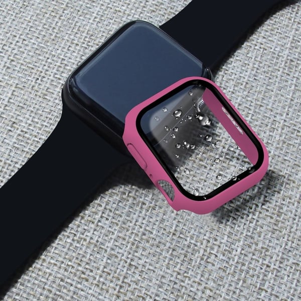 Apple Watch (45 mm) 2-i-1-stoffdeksel + 9H herdet glass - Rose