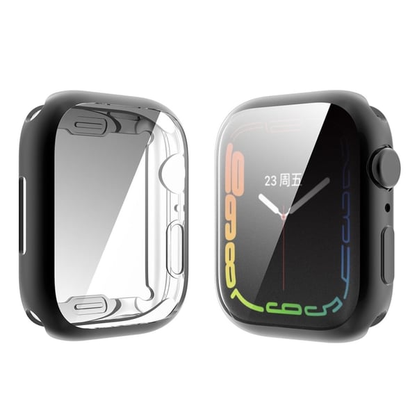 ENKAY Apple Watch (45 mm) TPU-deksel med herdet glass - Svart