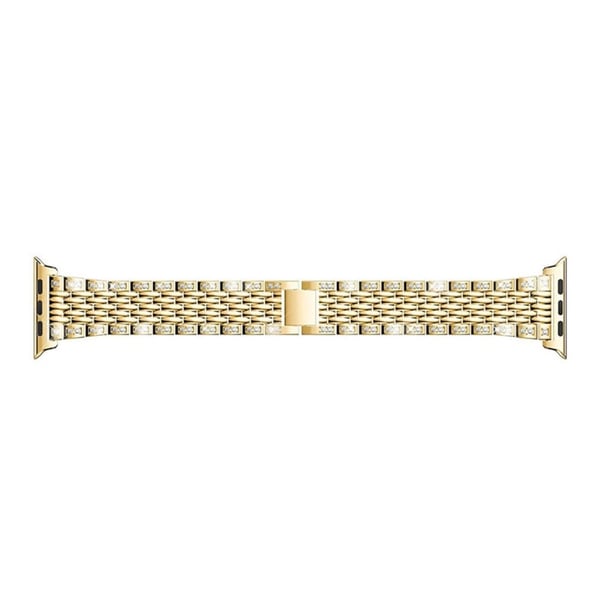 Apple Watch Series 8 (45 mm) / Watch Ultra urrem med rhinestone-dekor - Gull