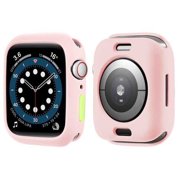 Apple Watch (45 mm) TPU-deksel med godterifarget knapp - Rosa / Fluorescerende Grønn Apple Watch (45 mm) TPU-deksel med godterifarget knapp - Rosa / Fluorescerende Grønn