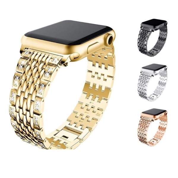 Apple Watch Series 8 (45 mm) / Watch Ultra urrem med rhinestone-dekor - Sølv