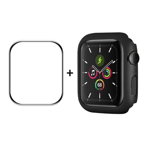 ENKAY Apple Watch (45 mm) deksel med skjermbeskytter i herdet glass - Svart