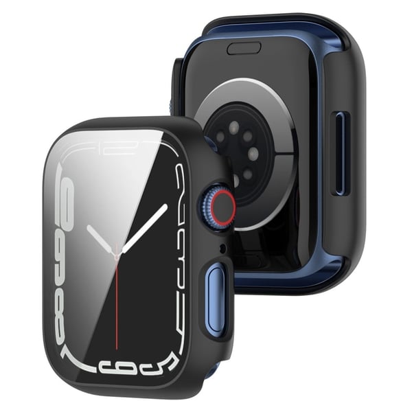 Apple Watch (45 mm) 2-i-1-deksel med skjermbeskytter i herdet glass - Svart