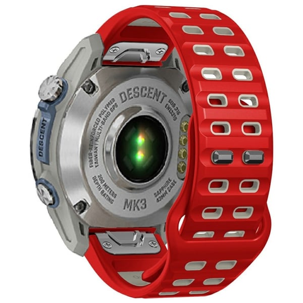 Garmin Fenix 8 51mm / Enduro 3 / Enduro 2 Silikonklokkearmbånd med hurtigutløsningsspenne i to farger - Rød + Grå Garmin Fenix 8 51mm / Enduro 3 / Enduro 2 Silikonklokkearmbånd med hurtigutløsningsspenne i to farger - Rød + Grå