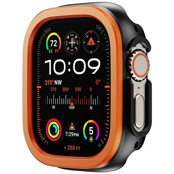 Apple Watch Series 10 42 mm uthult, fleksibelt og aluminiumslegert beskyttelsesdeksel for klokkeramme - Oransje