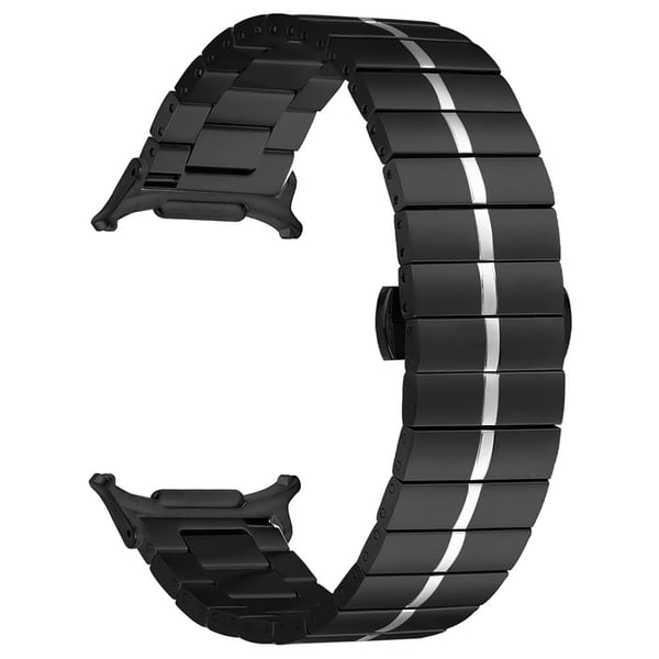 Samsung Galaxy Watch Ultra 47mm tyylikäs ruostumattomasta teräksestä valmistettu rannekorun vaihtoranneke - Musta + Hopea