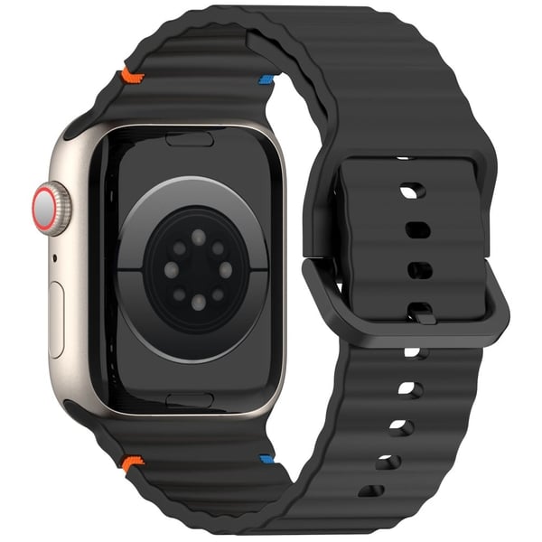 KALEBOL Silikonrem Apple Watch Series 49mm - 45mm - 44mm - 42mm Armbånd - Svart