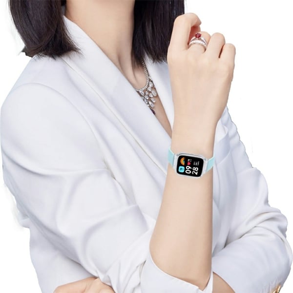 Xiaomi Redmi Watch 3 Lite Ægte okselæder-erstatningsrem med metalurkasse - Lyserød