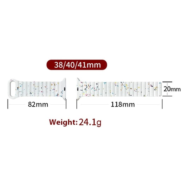 Magnetisk silikonrem Apple Watch Series 41mm - 40mm - 38mm - Hvit