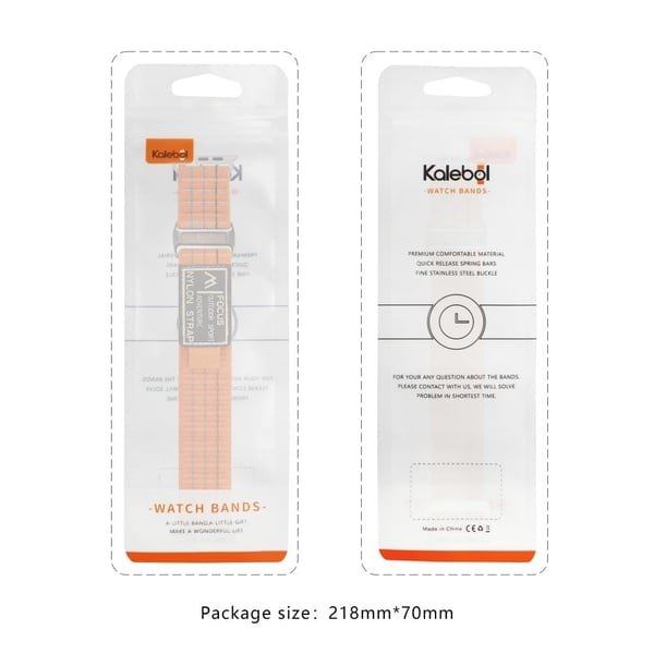 KALEBOL Nylon Sportsbånd Apple Watch Series 41mm - 40mm - 38mm - Oransje