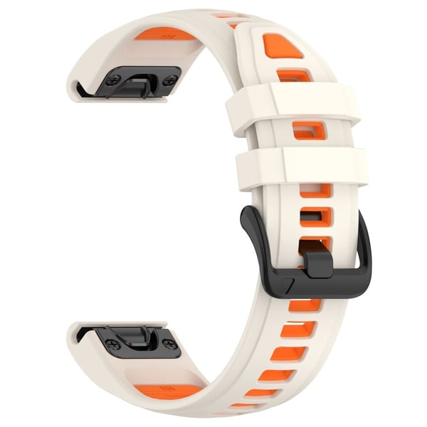 20 mm rem Garmin Fenix 8 43 mm / Descent MK3 / MK3i / epix Pro (Gen 2) 42 mm universal silikoneurrem - Stjernelys + Orange