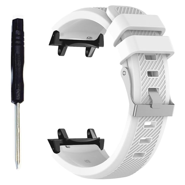 Huami Amazfit T-Rex 3 erstatningsrem Twill Texture Myk silikonklokkebånd med kontakt, skrutrekker - Hvit