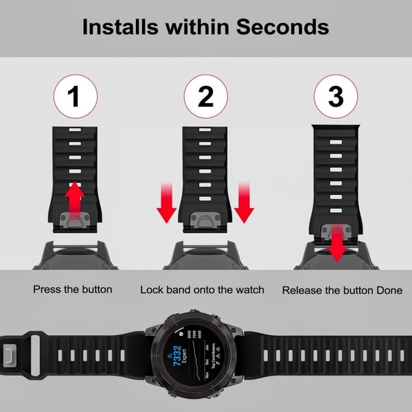 26 mm silikonerem Garmin Fenix 8 51 mm / Enduro 3 / Enduro 2 Quick Release-urrem - Hvid