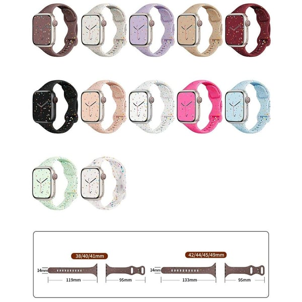 Rem Apple Watch Series 49mm - 45mm - 44mm - 42mm Silikonarmbånd - Rosa