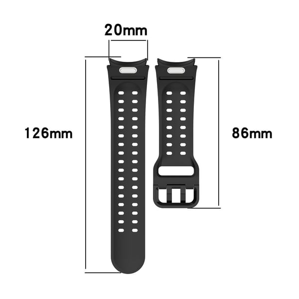 Samsung Galaxy Watch7 44mm / FE 40mm Urrem udskiftning Silikone rem med dobbelt spænde - Grå