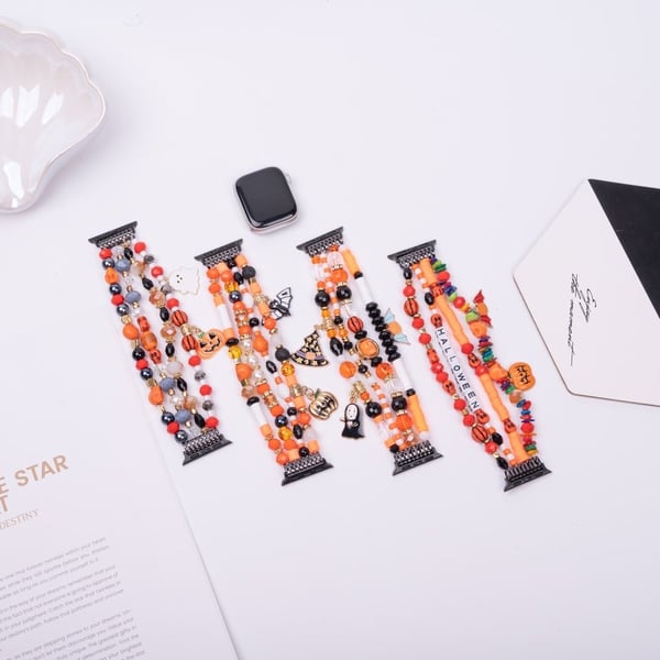 Halloween-perlerem Apple Watch Series 41mm - 40mm - 38mm - Hvitt Spøkelse