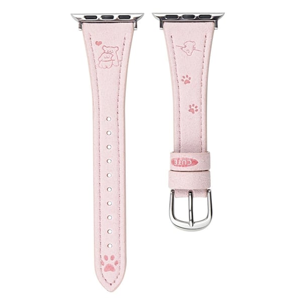 Puppy Paw lærrem Apple Watch Series 41mm - 40mm - 38mm - Rosa