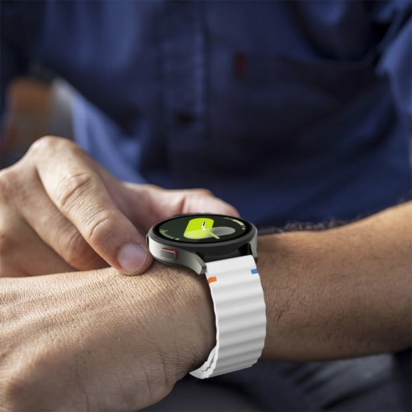 20 mm silikonarmbånd Garminactive 5 / Garmin vivoactive 5 / Venu Sq Wave Design klokkerem - Hvit