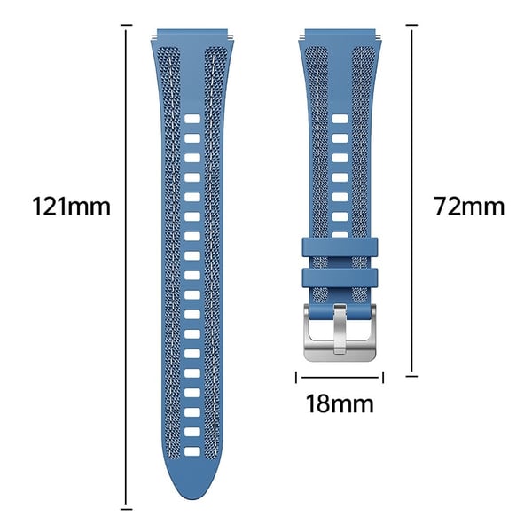 18 mm reim Huawei Watch GT 5 41 mm / GT 4 41 mm / Garmin Venu 3S Universal Silikon+Nylon Watch Band - Svart