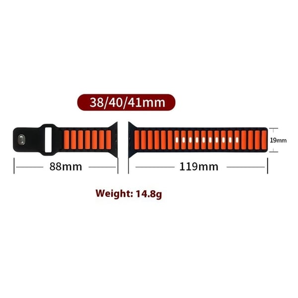 Silikonrem i to farger Apple Watch Series 41mm - 40mm - 38mm - Grå + Blå
