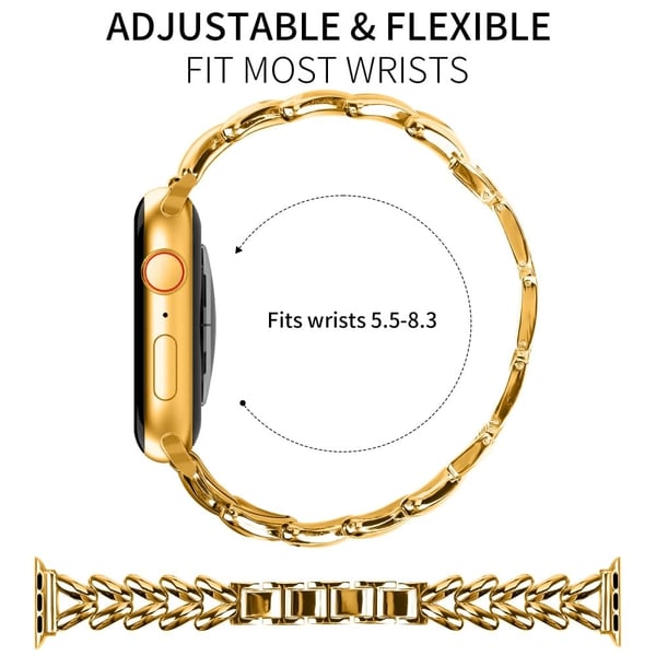 Armbånd Apple Watch Series 41mm - 40mm - 38mm Twisted Metal Zinc Alloy Watch Band - Gull