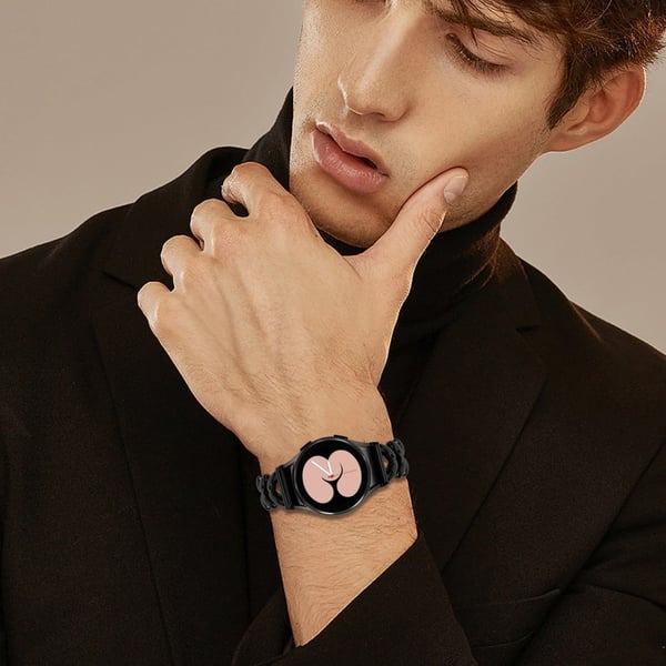 Sinklegert klokkerem med kontakt Samsung Galaxy Watch7 44mm / 40mm Twisted Watch Strap - Svart