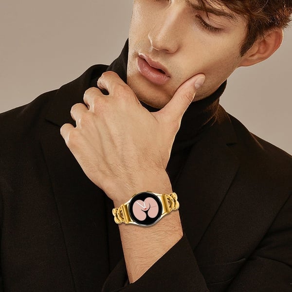Urrem i zinklegering Samsung Galaxy Watch7 44mm / 40mm Twisted Watch Strap med Quick Release Connector - Guld