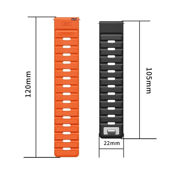 22 mm magnetisk reim Xiaomi Watch S4 Sport / Redmi Watch 5 Active Silikonklokkebånd - Svart + Oransje