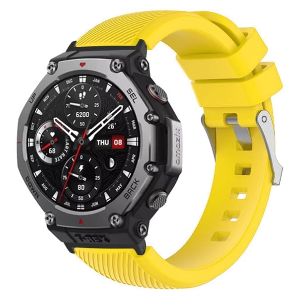 Huami Amazfit T-Rex 3 erstatningsrem Twill Texture Myk silikonklokkebånd med kontakt, skrutrekker - Gul