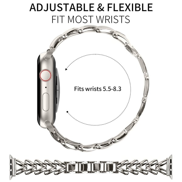 Armbånd Apple Watch Series 41mm - 40mm - 38mm Twisted Metal Zinc Alloy Watch Band - Stjernelys