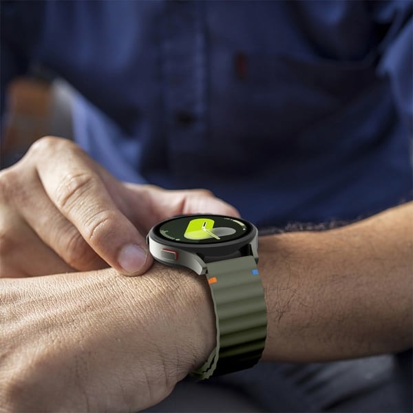 20 mm silikonarmbånd Garminactive 5 / Garmin vivoactive 5 / Venu Sq Wave Design klokkerem - Militærgrønn