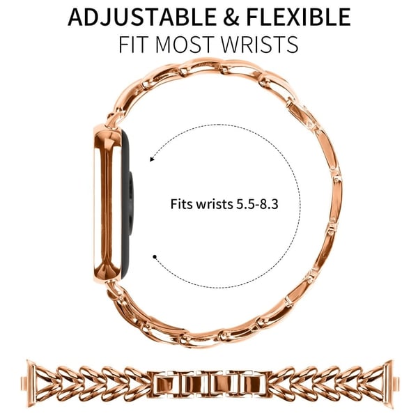 Sinklegert klokkerem Xiaomi Redmi Watch 4 Twisted Metal Watch Strap Replacement - Rose Gull
