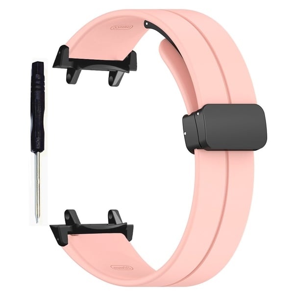 Huami Amazfit T-Rex 3 Silikonklokkebånd Magnetisk sammenleggbar spennearmbånd (med kontakt) - Rosa