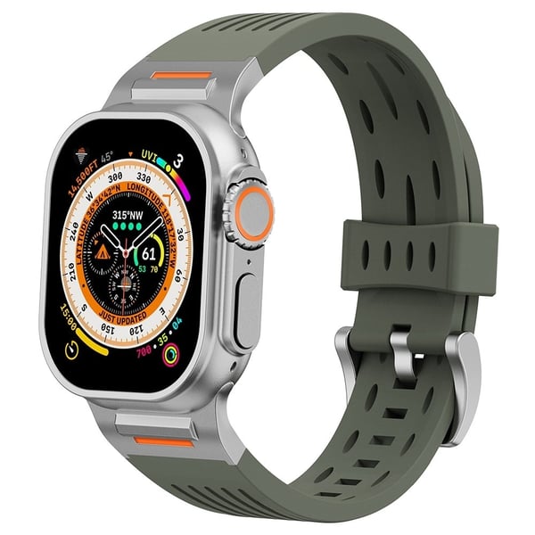 Flere hull klokkerem Apple Watch Series 49mm - 45mm - 44mm - 42mm - Skoggrønn