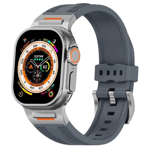 Sports Liquid Silikonrem Apple Watch Series 49mm - 45mm - 44mm - 42mm - Grå