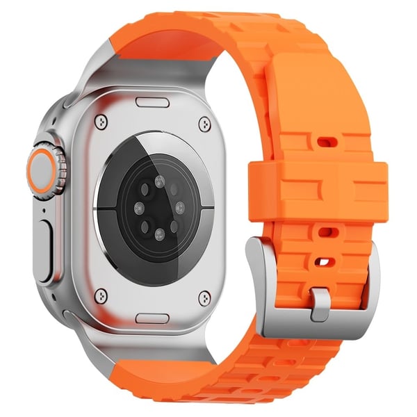 Flytende silikonrem Apple Watch Series 49mm - 45mm - 44mm - 42mm - Oransje