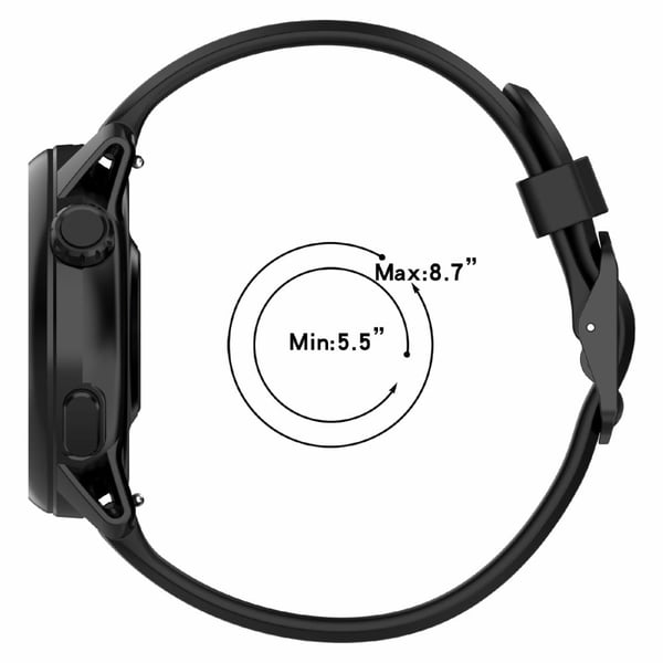 Coros Pace 3 / Apex 2 Pro / Apex Pro Silikonklokkearmbånd Ensfarget 22 mm klokkerem - Mørkegrå