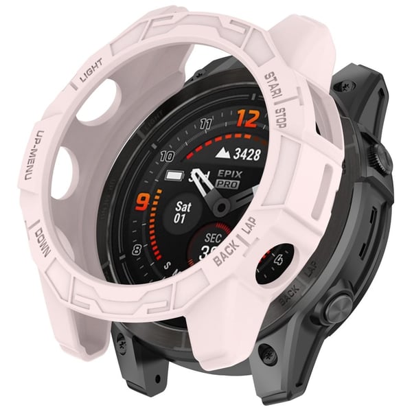 Garmin Fenix E 47 mm fleksibelt, ripefritt, hult dekseletui til klokkerammen - Lyserosa