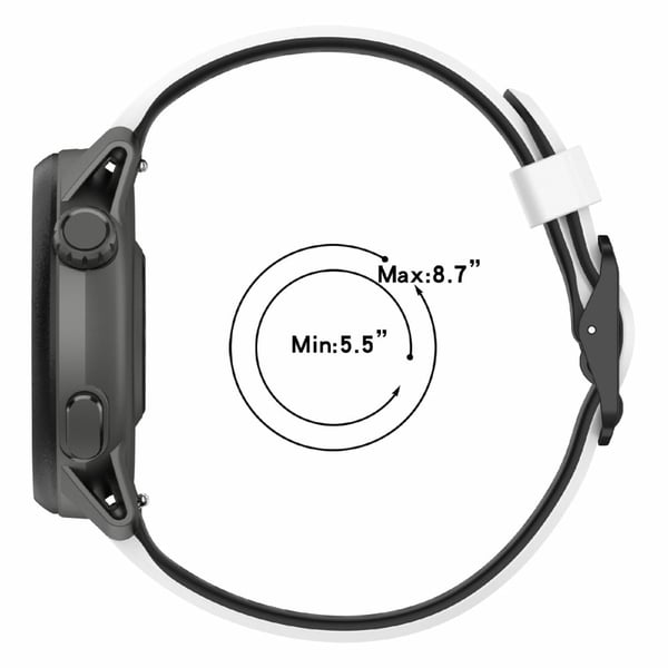 Coros Pace 3 / Apex 2 Pro / Apex Pro silikoninen kellonauha kaksivärinen 22mm ranneke - Musta / Punainen