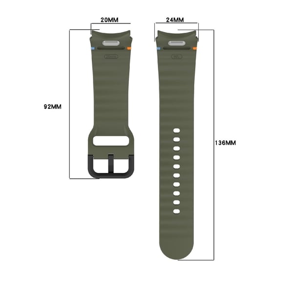 Samsung Galaxy Watch7 44mm / 40mm / Watch FE 40mm / Watch6 40mm / 44mm Erstatningsarmbånd Silikonklokkerem - Rosa