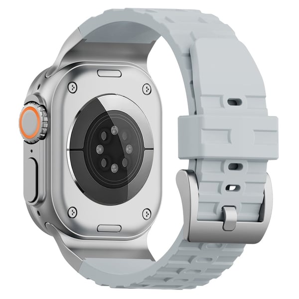 Flytende silikonrem Apple Watch Series 49mm - 45mm - 44mm - 42mm - Overskyet Grå